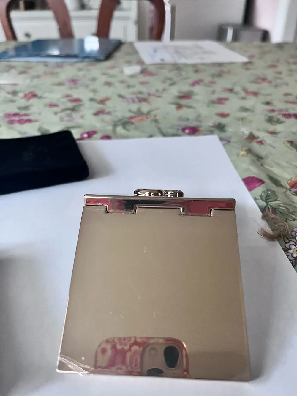 Jimmy Choo Logo Compact Mirror with Velvet Pouch